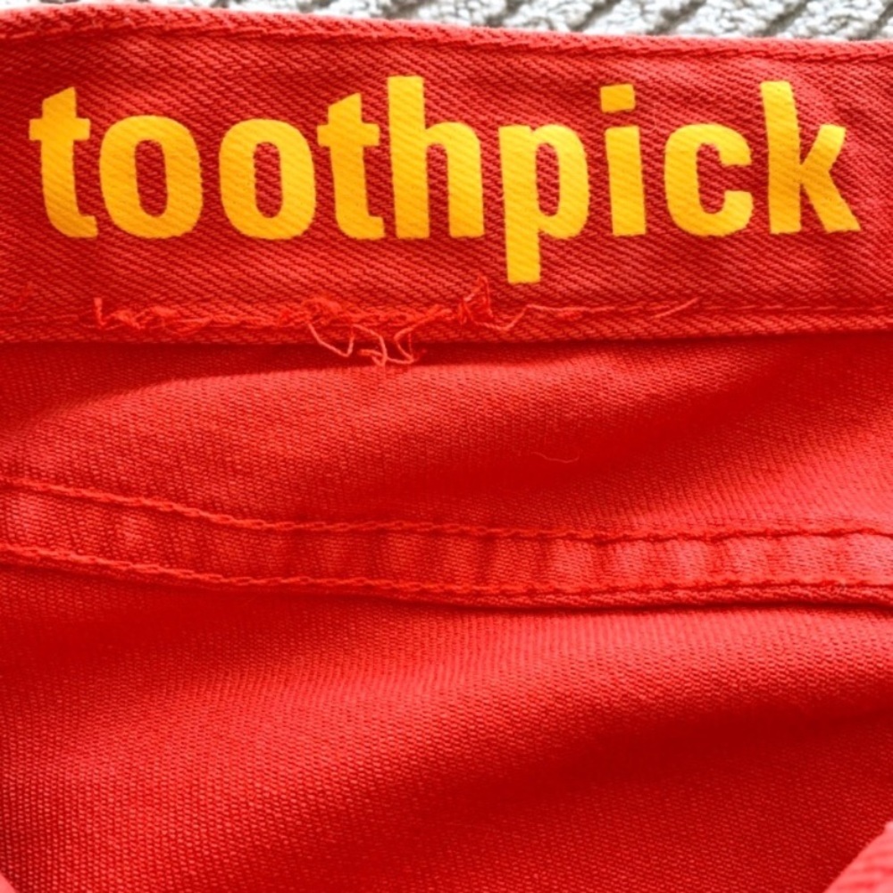 J. Crew Factory Stretch Orange Toothpick Jeans 26 - Picture 5 of 9